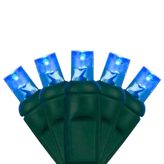 50 LED 5MM 6″ Spacing – Green Wire, Blue