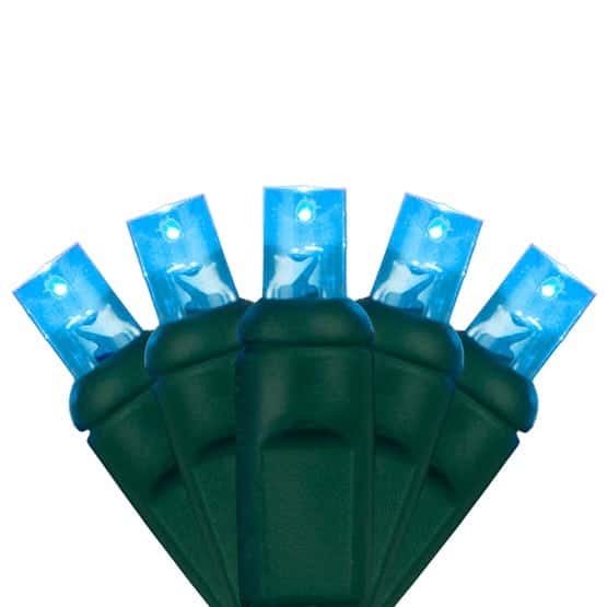50 LED 5MM 6″ Spacing – Green Wire, Teal
