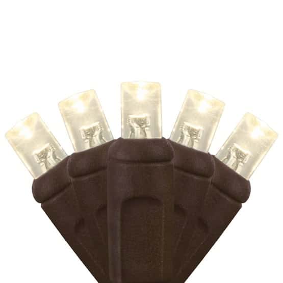 50 LED 5MM 6″ Spacing – Brown Wire, Warm White