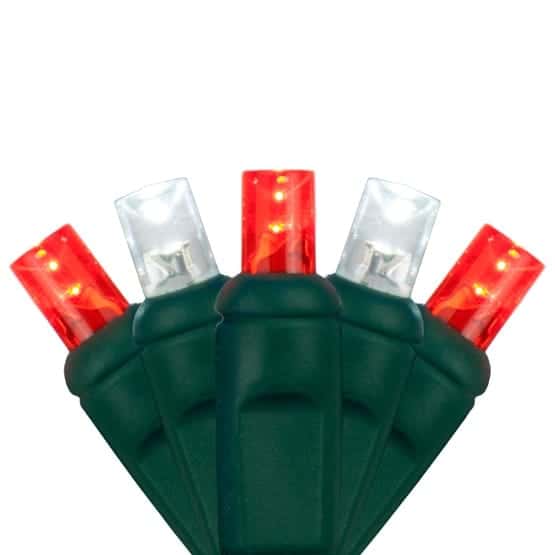 50 LED 5MM 6″ Spacing – Green Wire, Red/Cool White