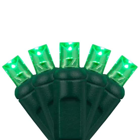 70 LED 5MM 4″ Spacing – Green Wire, Green