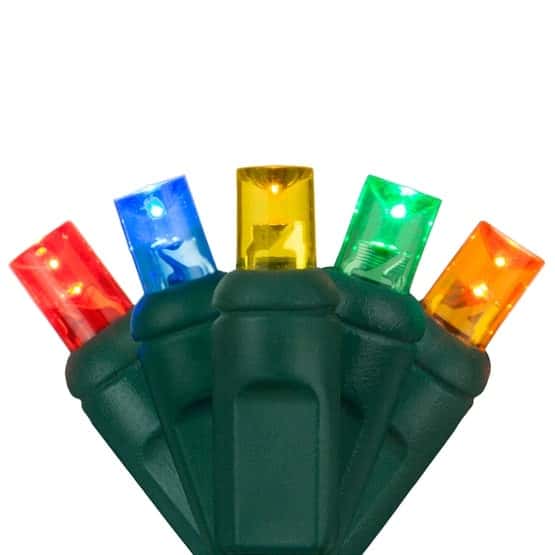 100 LED 5MM 6″ Spacing – Green Wire, Multi