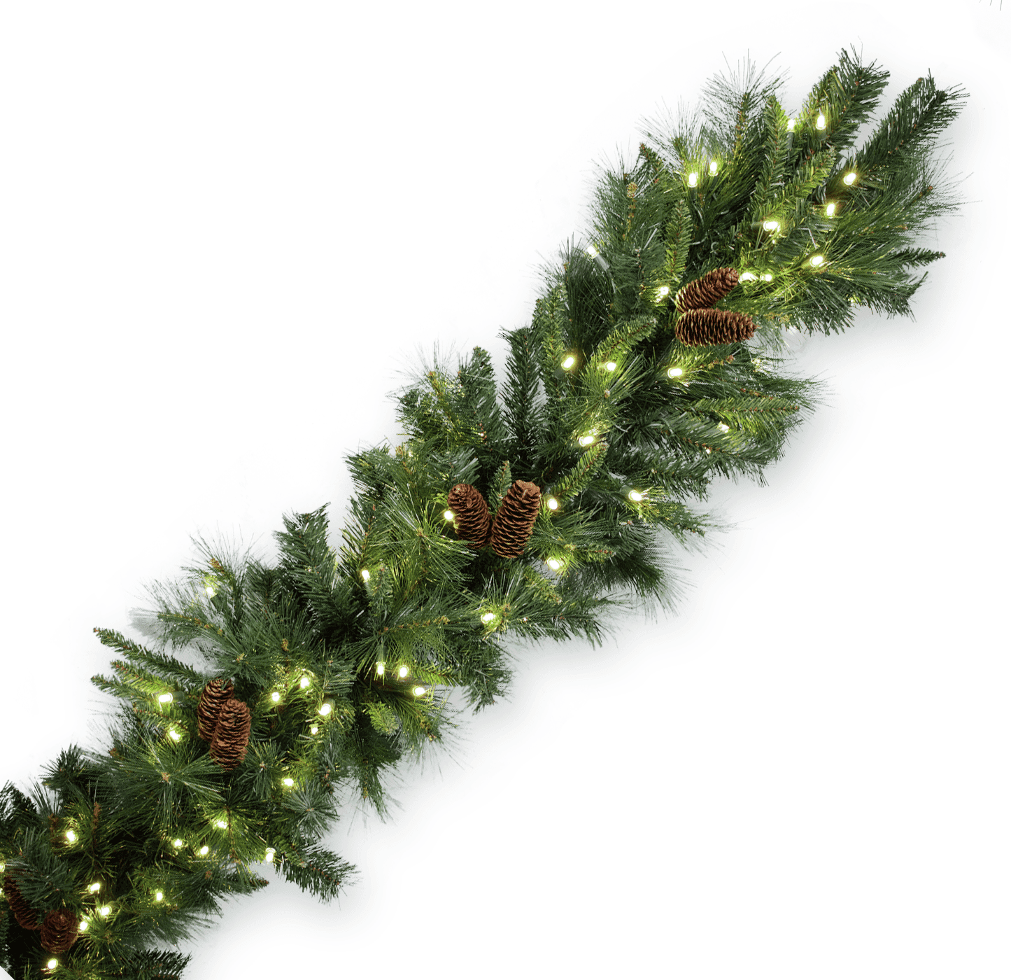 9′ x 14″ Mixed Noble Pine Garland – Commercial Grade LED – Warm White