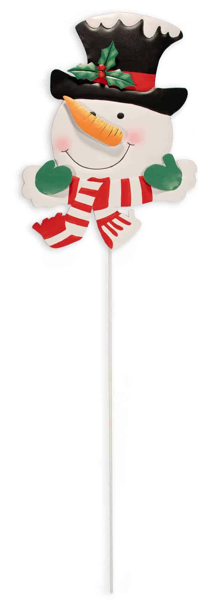 36″ Metal Snowman Face Stake