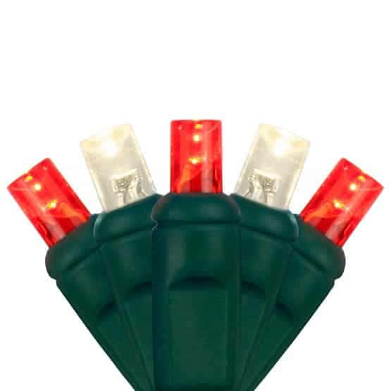 70 LED 5MM 4″ Spacing – Green Wire, Red/Warm White