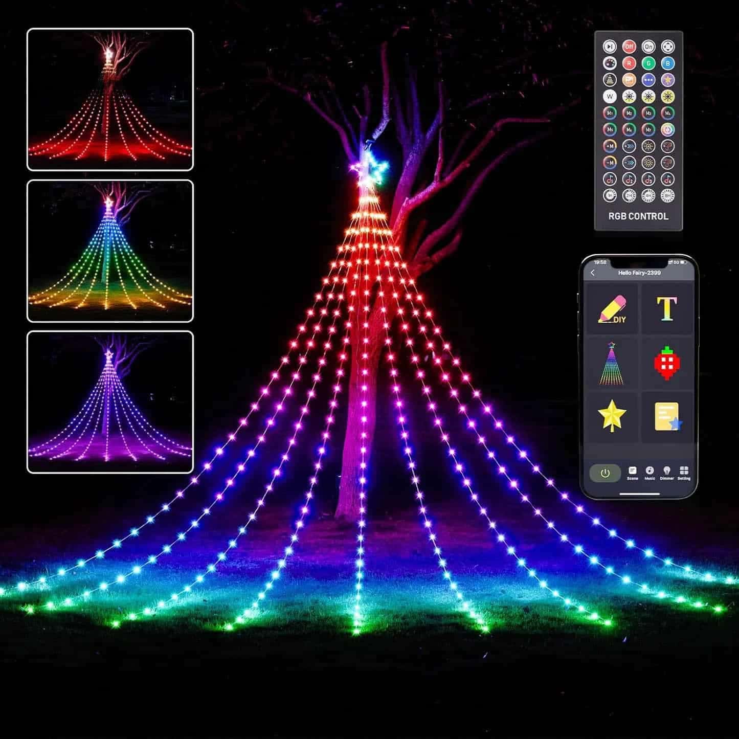 12′ LED Color Changing Waterfall