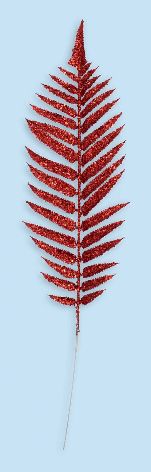 Red Glitter Palm Leaf Pick