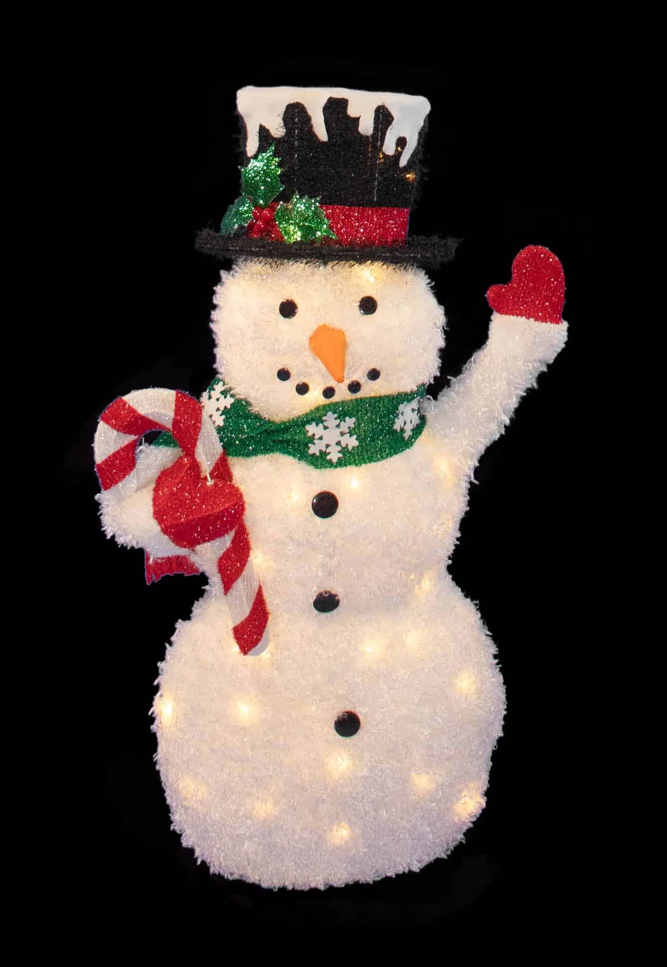 30″ Flocked Lighted Snowman