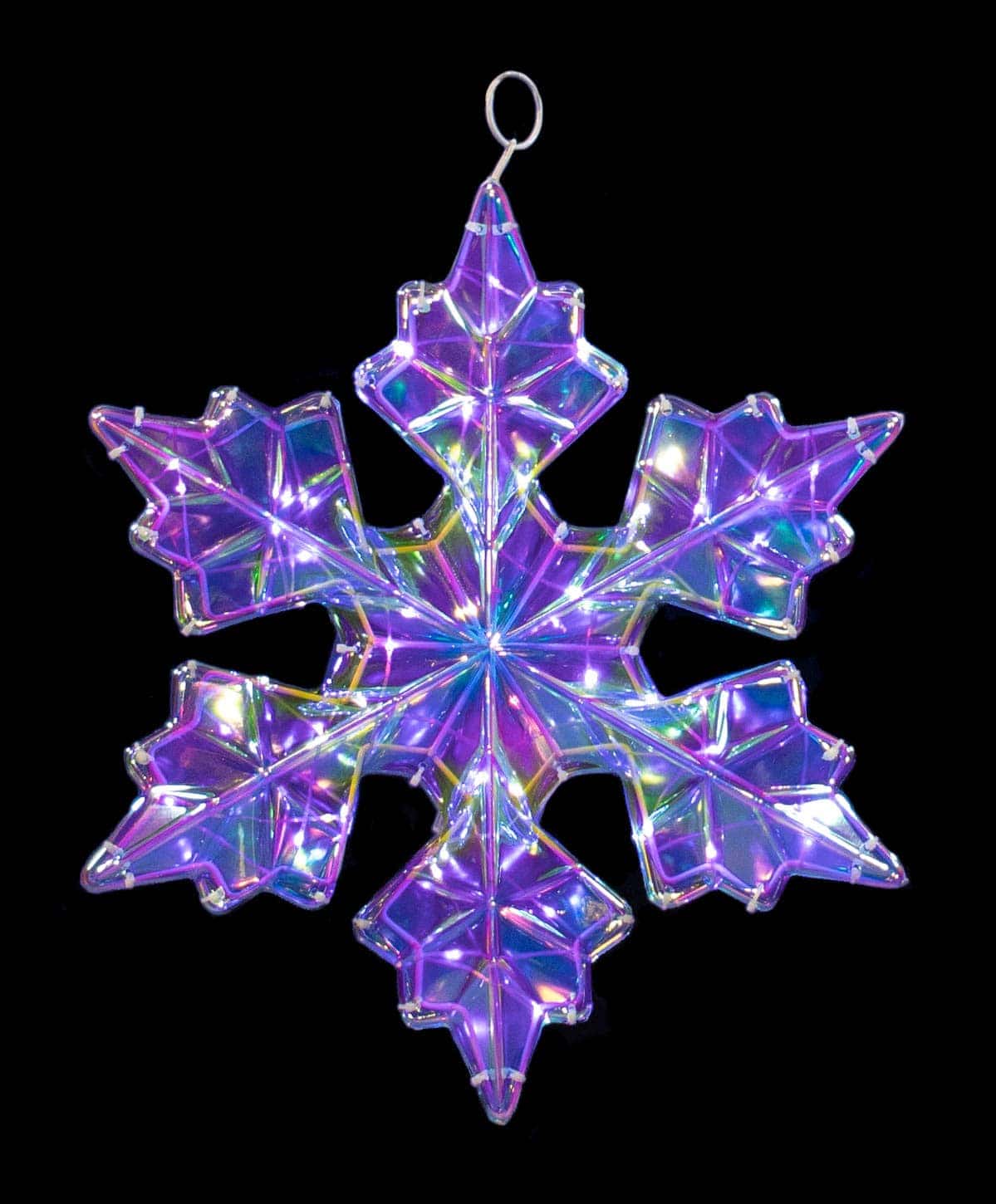 18″ LED Plastic “Glass” Hanging Snowflake