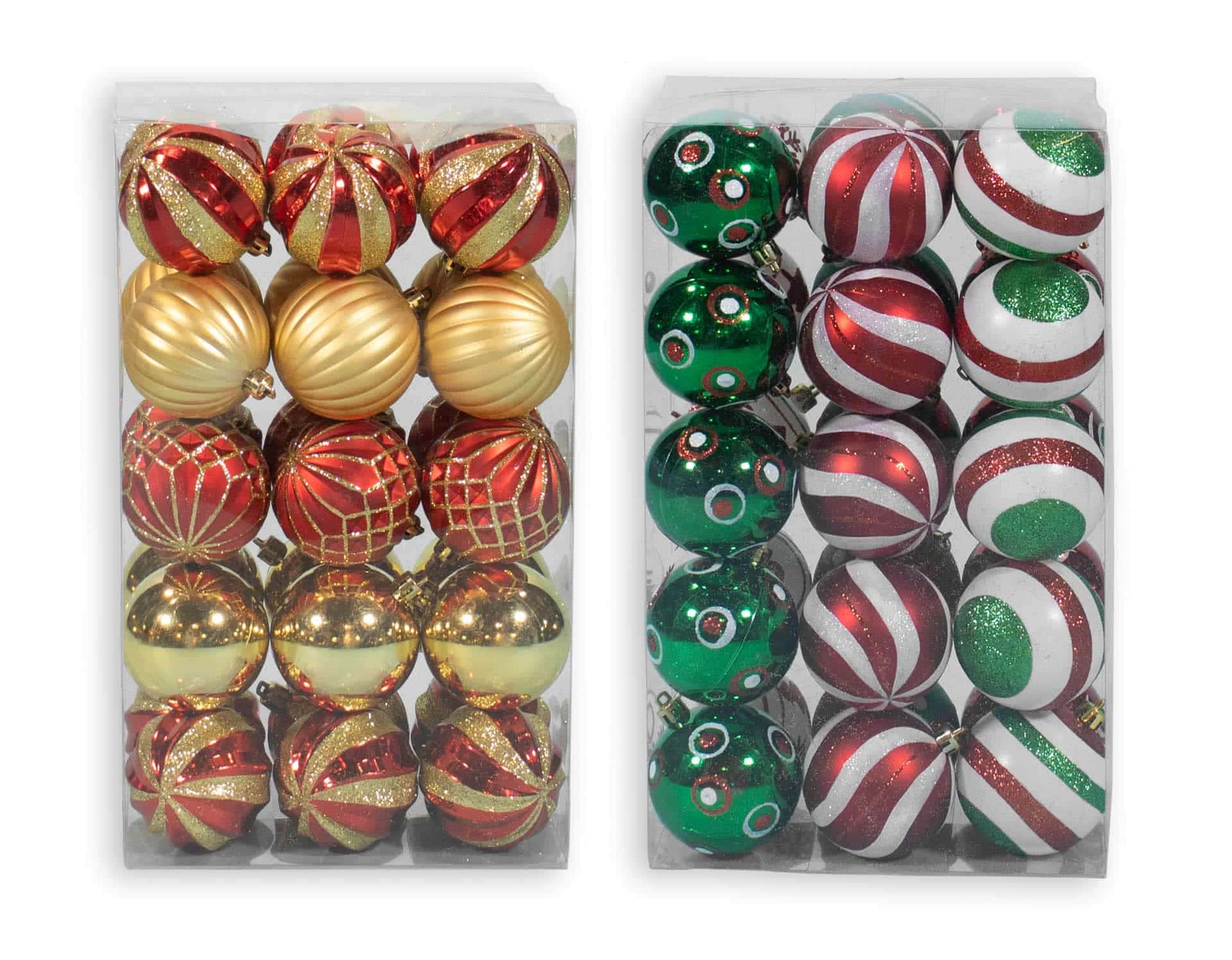 60 Piece Assorted 60 MM Round Shatterproof Plastic Balls, 2 Assortments – 30 Balls Each