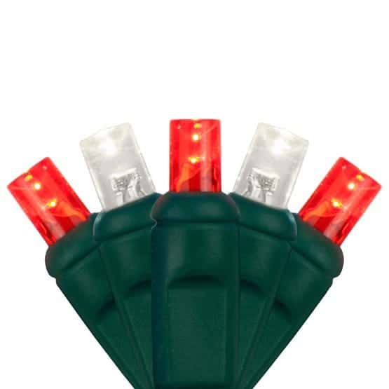 50 LED 5MM 6″ Spacing – Green Wire, Red/Pure White