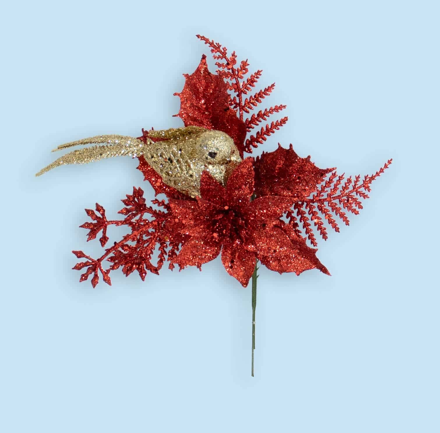 Red Pick with Gold Bird