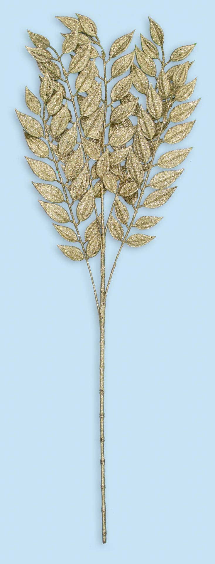 30″ Glitter Ruscus Spray – Gold