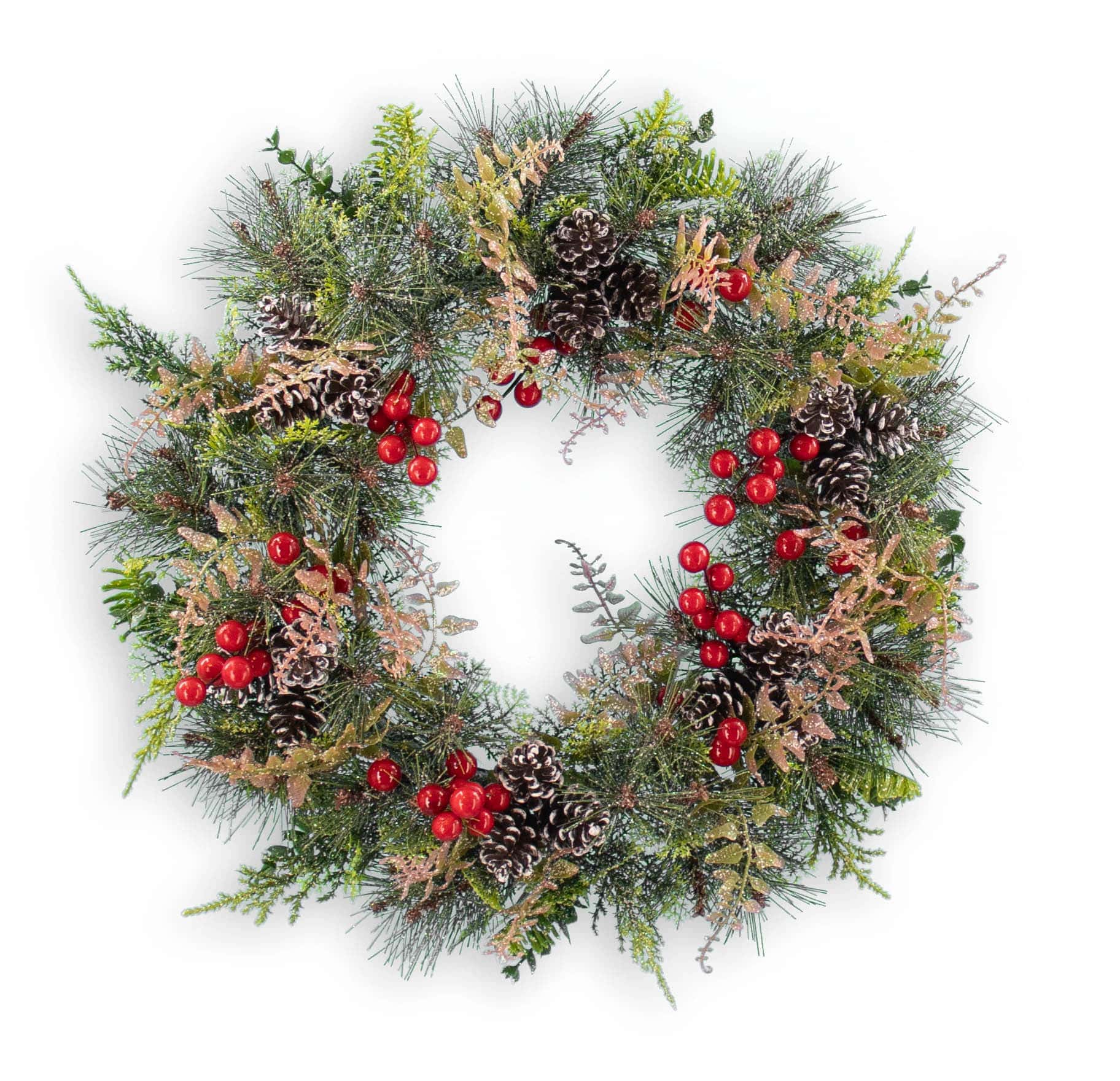 18″ Glittered Pine Wreath