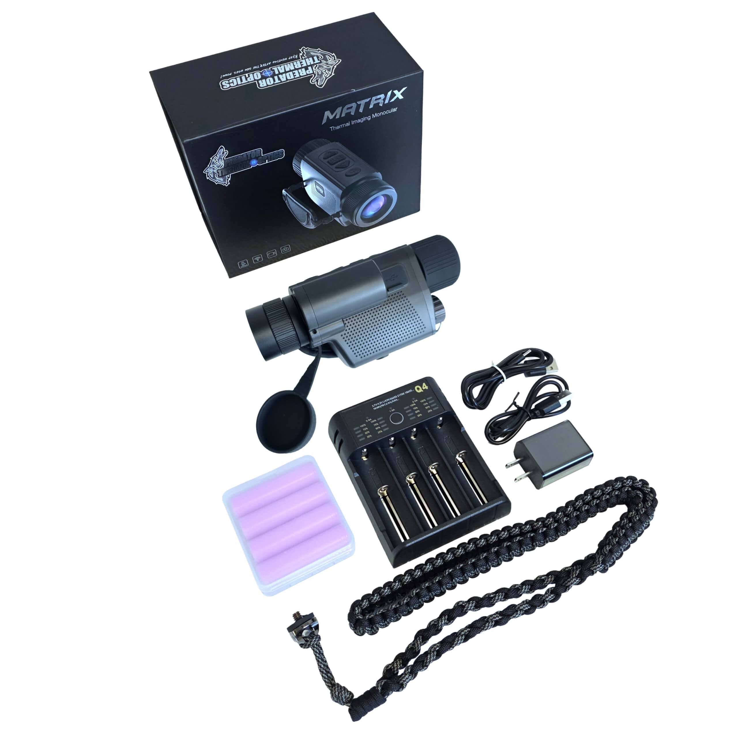 Predator Thermal Optics Matrix 15-384 LRF (Laser Rangefinder) Thermal Monocular (Free Additional Batteries, Charger and Lanyard!)