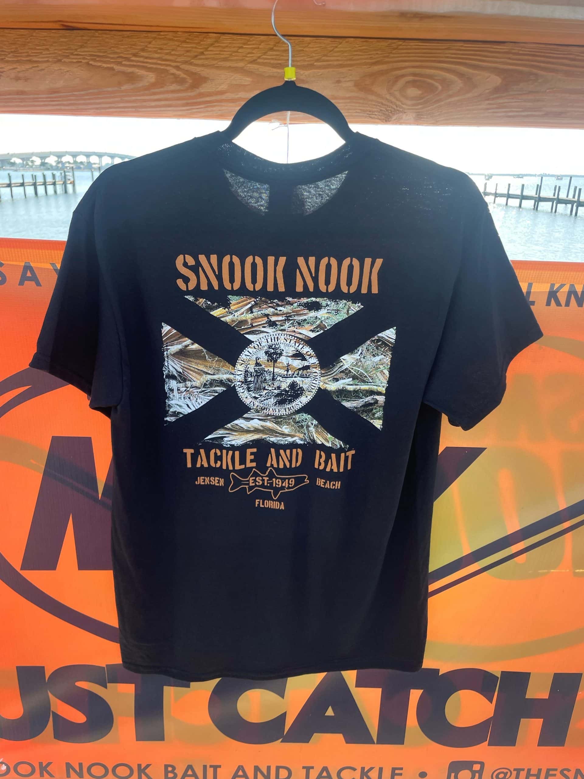 Snook Nook Black Camo Florida Flag Cotton Short Sleeve Shirt