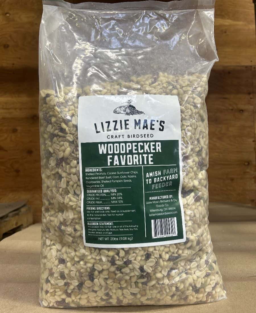 Lizzie Mae’s Woodpecker Favorite Birdseed 20lb Bag