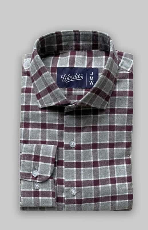 Maroon Bordered Check Flannel