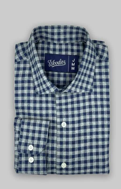 Navy Gingham Flannel