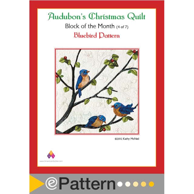 ePattern Audubon Christmas Bluebird Block Pattern