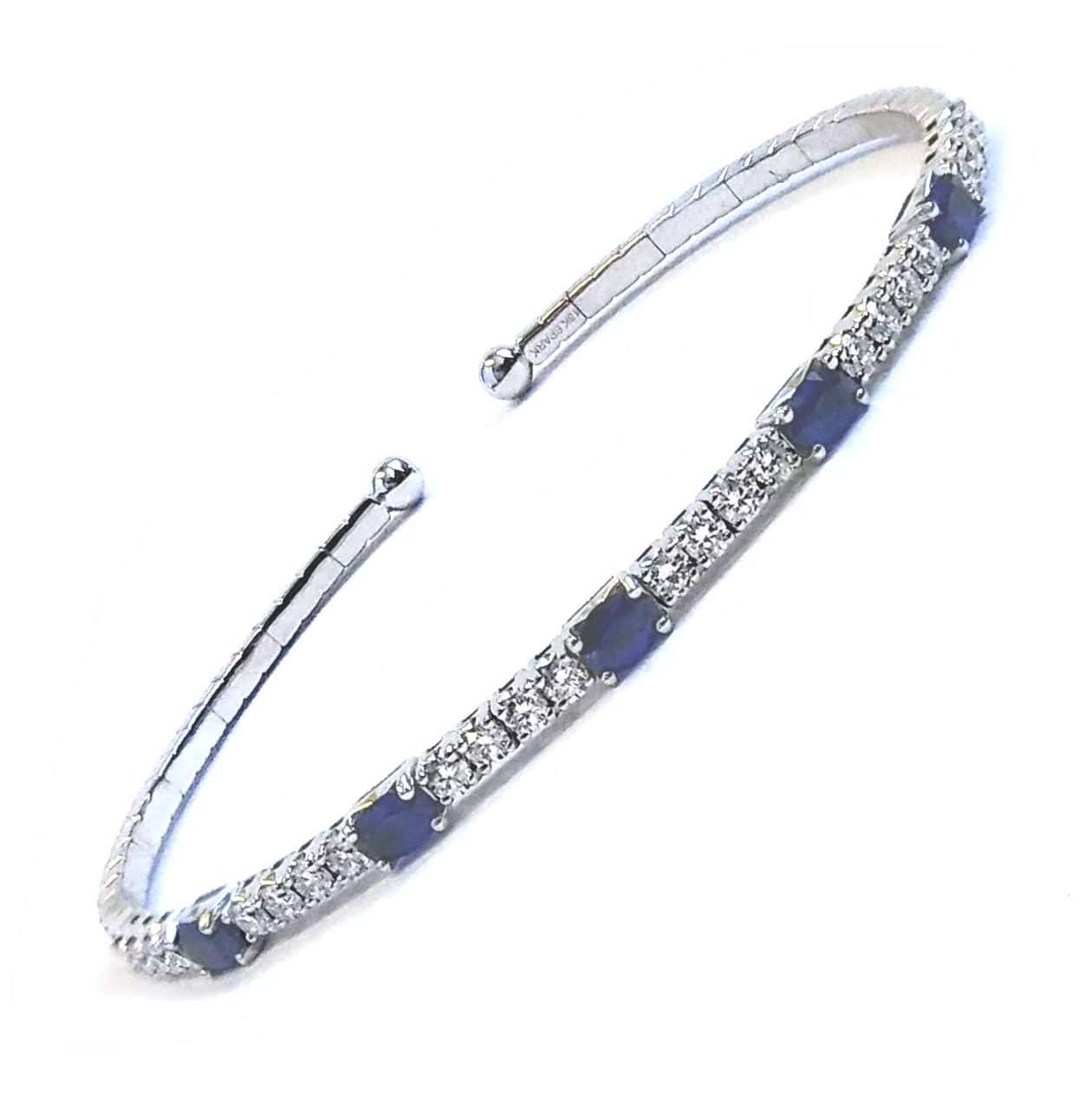 18K WHITE GOLD SAPPHIRE DIAMOND BRACELET