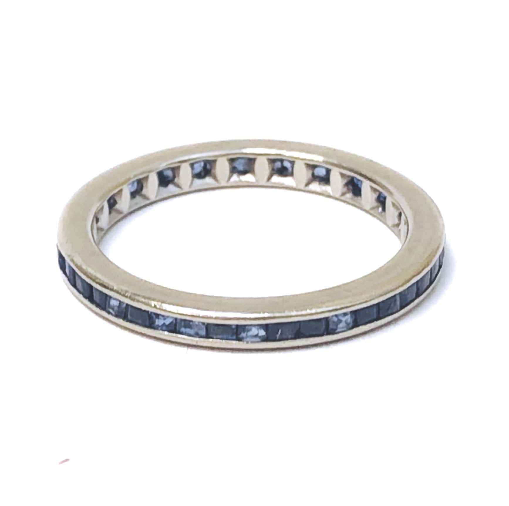 WHITE GOLD VINTAGE SAPPHIRE ETERNITY RING