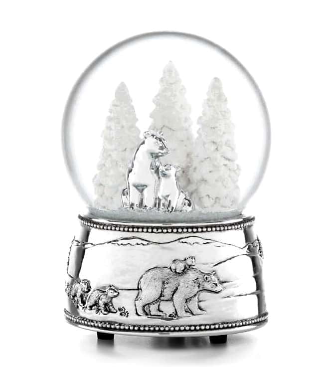 NORTH POLE BOUND POLAR BEARS SNOW GLOBE