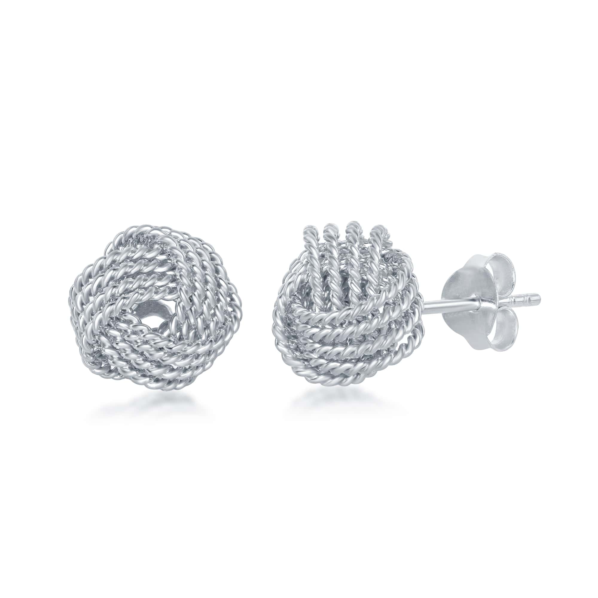 STERLING ROPE LOVE KNOT EARRINGS