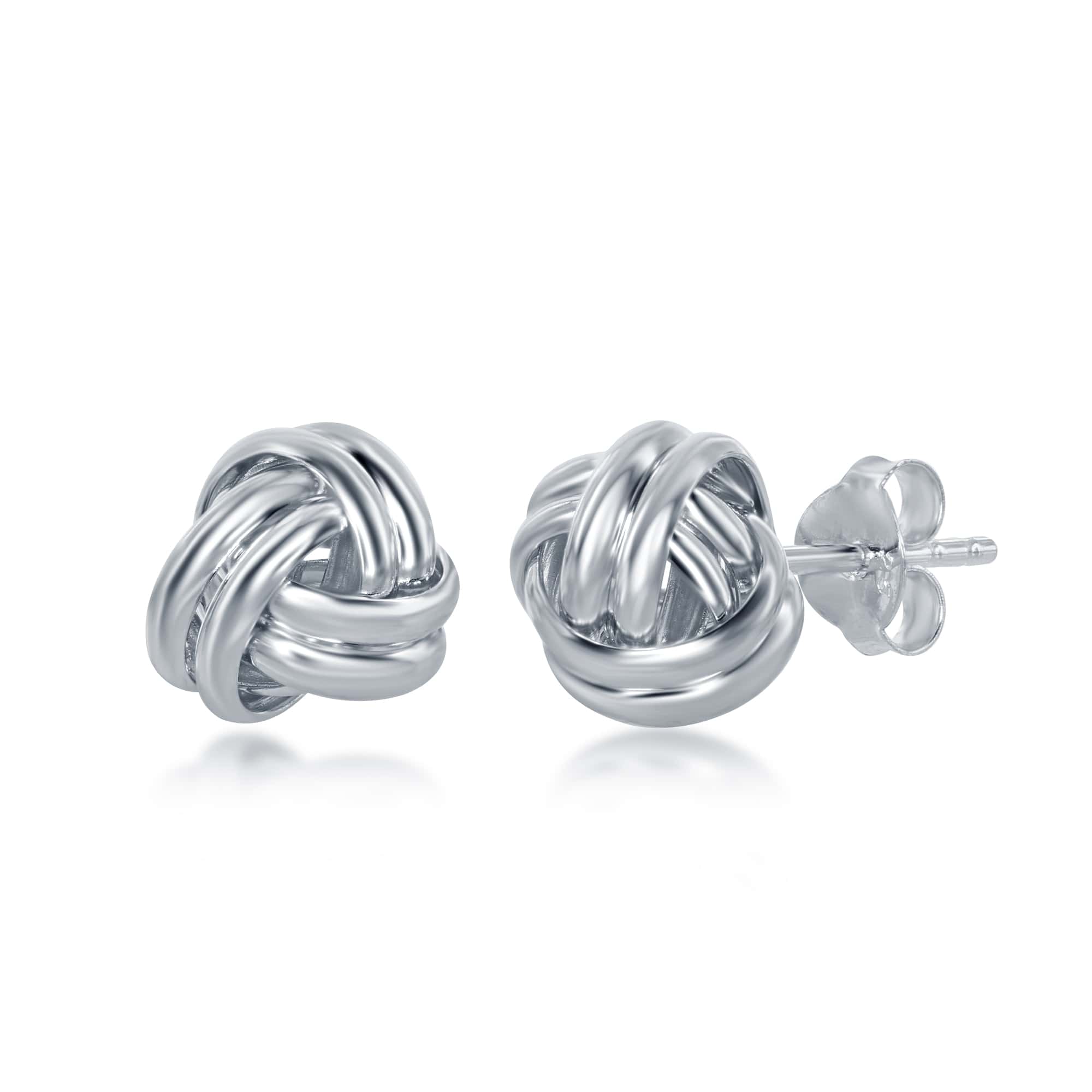 STERLING DOUBLE WIRE LOVE KNOT EARRINGS