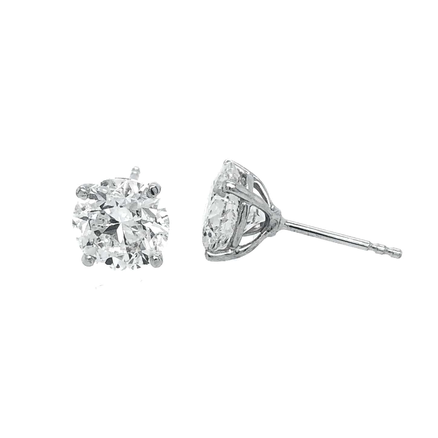 14K WHITE GOLD MARTINI DIAMOND STUD EARRINGS