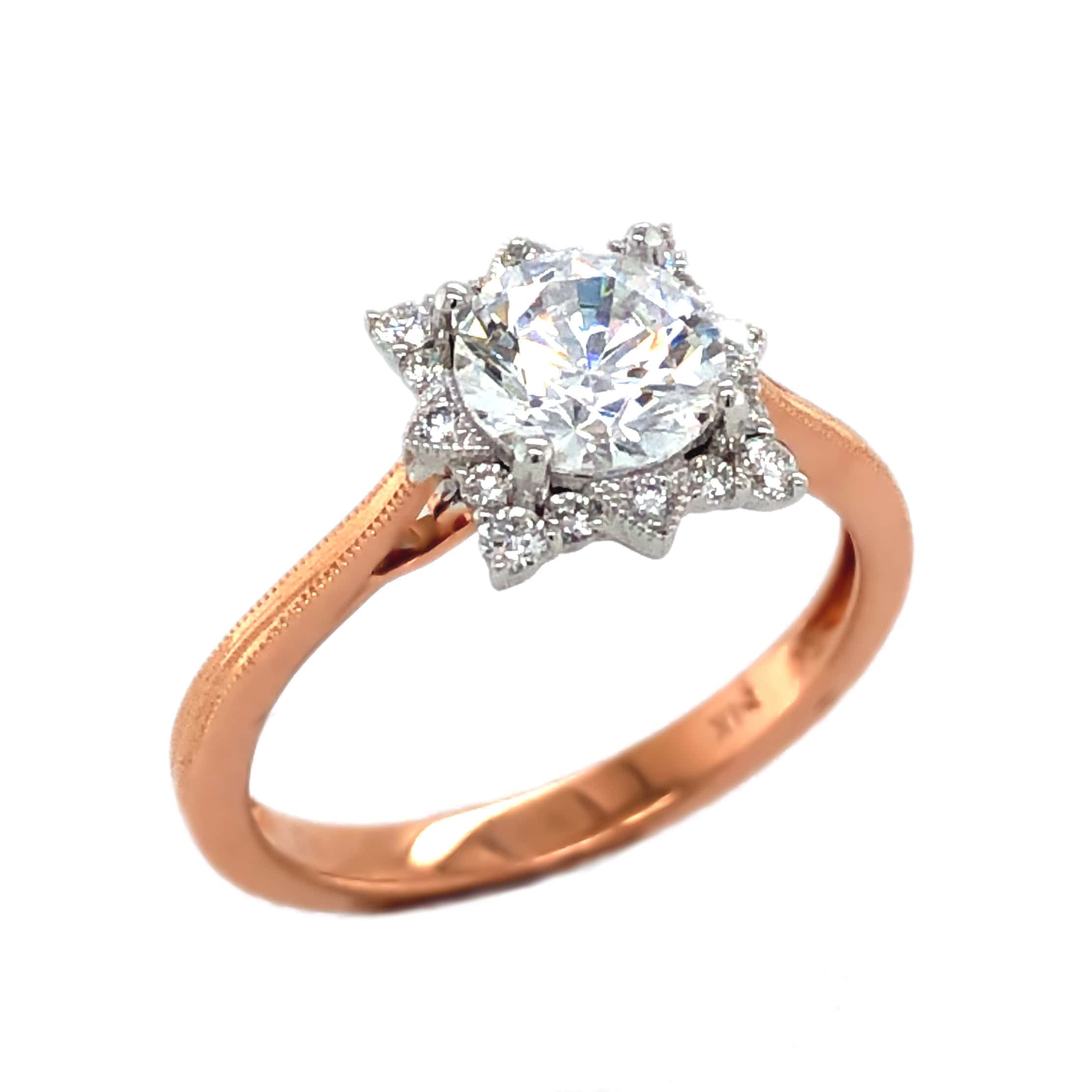 ROSE & WHITE GOLD DIAMOND RING MOUNTING
