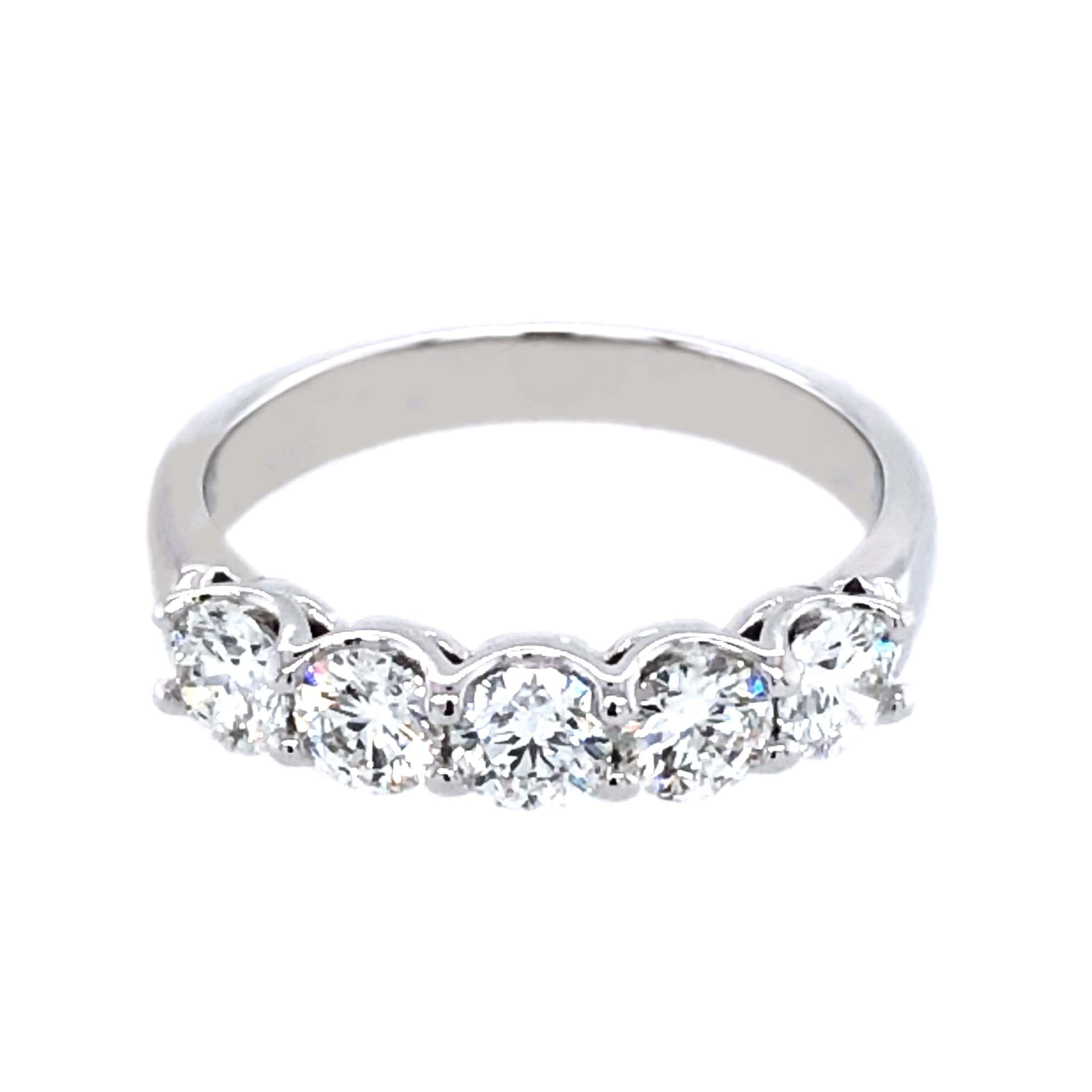 WHITE GOLD 5 DIAMOND WEDDING RING