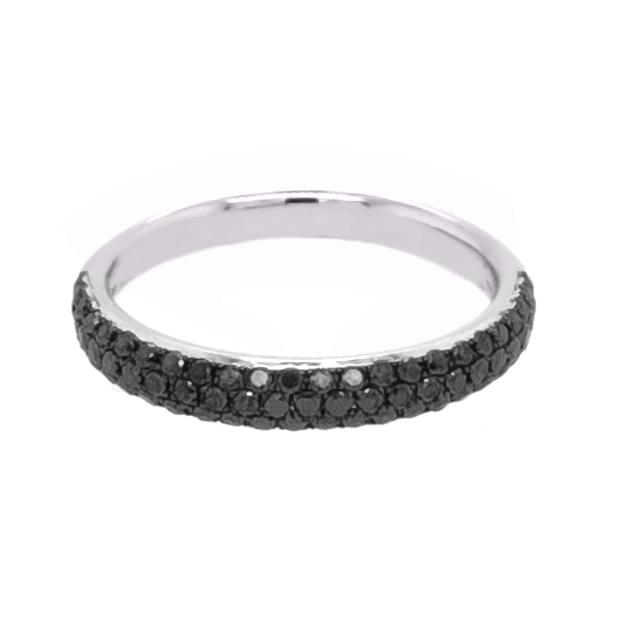 WHITE GOLD BLACK DIAMOND PAVE RING