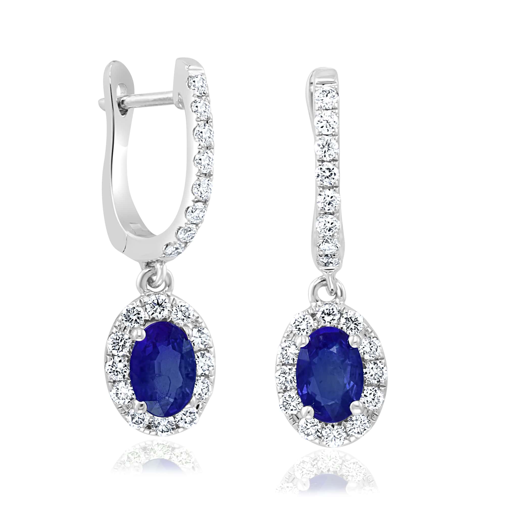 WHITE GOLD SAPPHIRE & DIAMOND EARRINGS