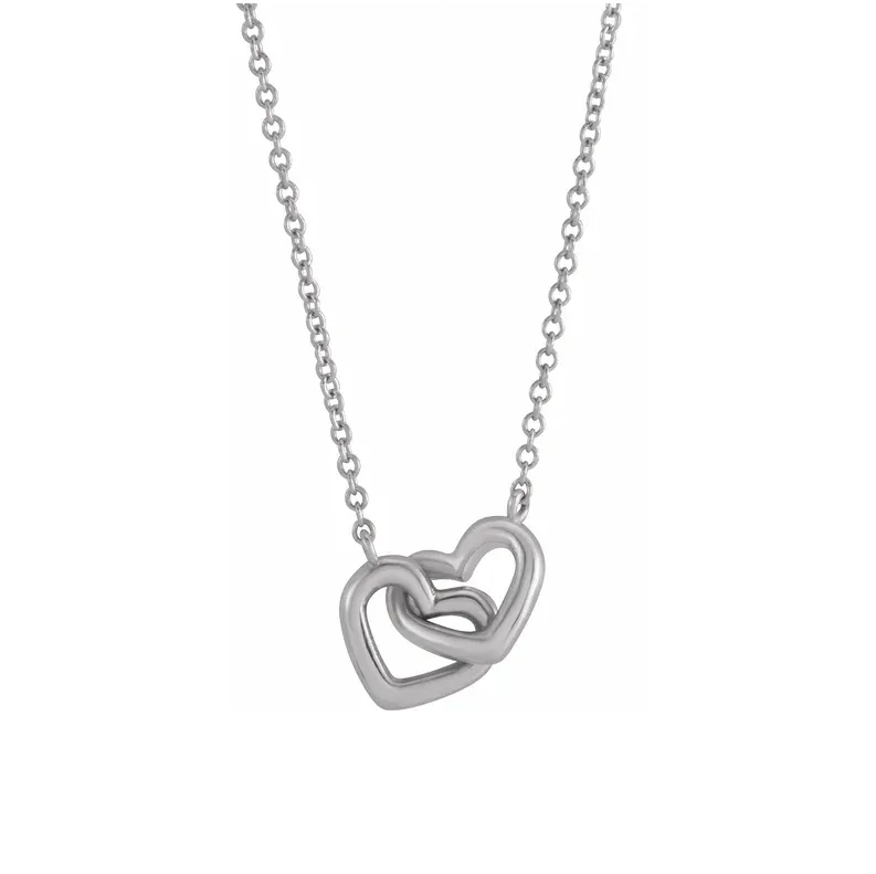 STERLING INTERLOCKING HEARTS NECKLACE