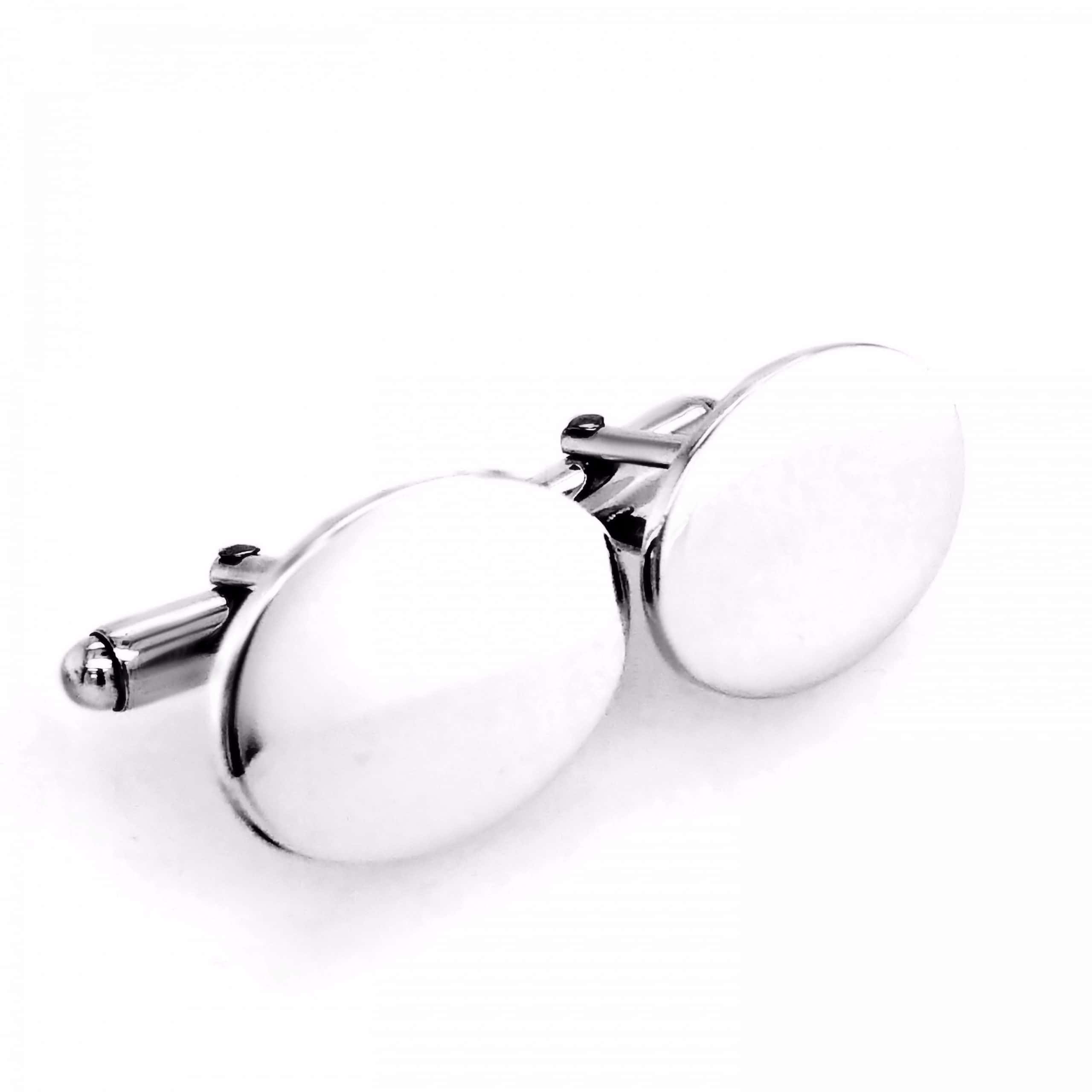 STERLING SILVER OVAL CUFF LINKS