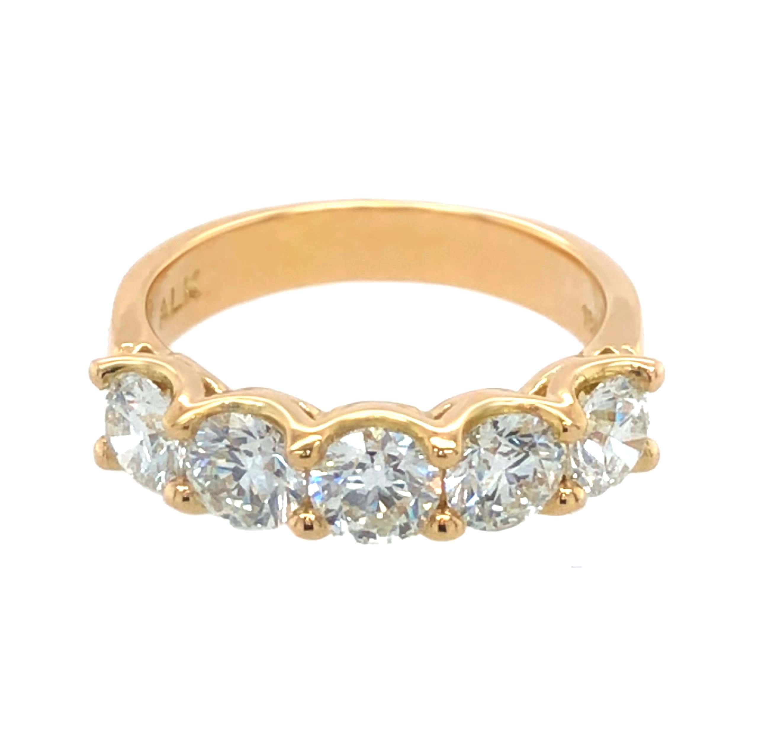 YELLOW GOLD 5 DIAMOND WEDDING RING