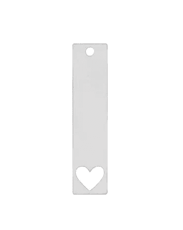 STERLING SILVER PIERCED HEART BAR CHARM