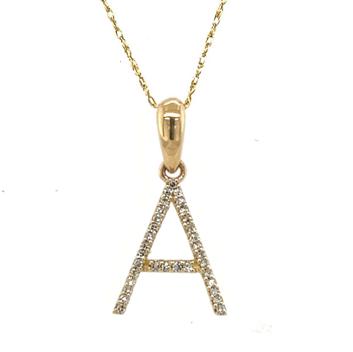 YELLOW GOLD DIAMOND INITIAL PENDANT
