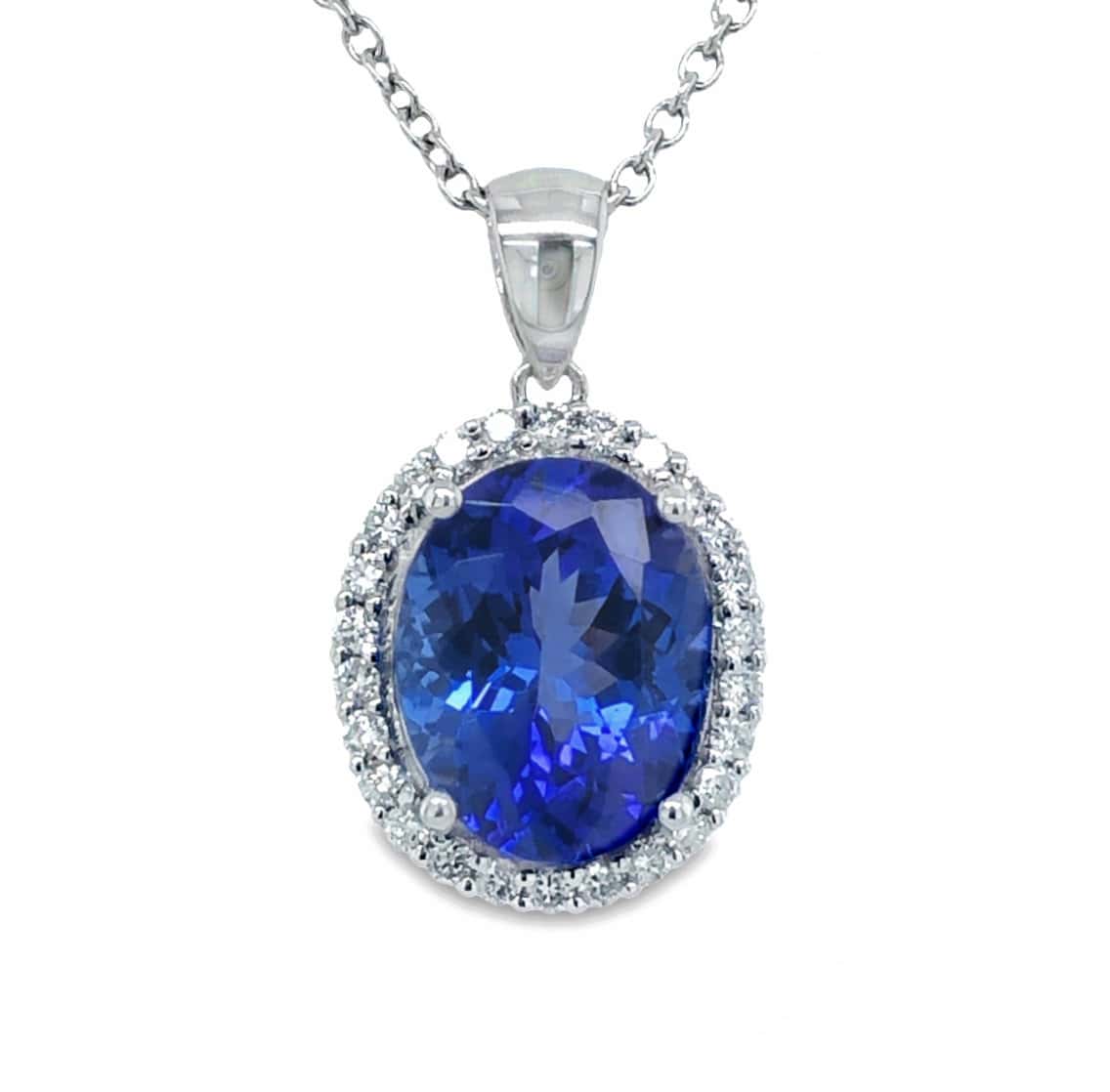 PLATINUM TANZANITE DIAMOND PENDANT