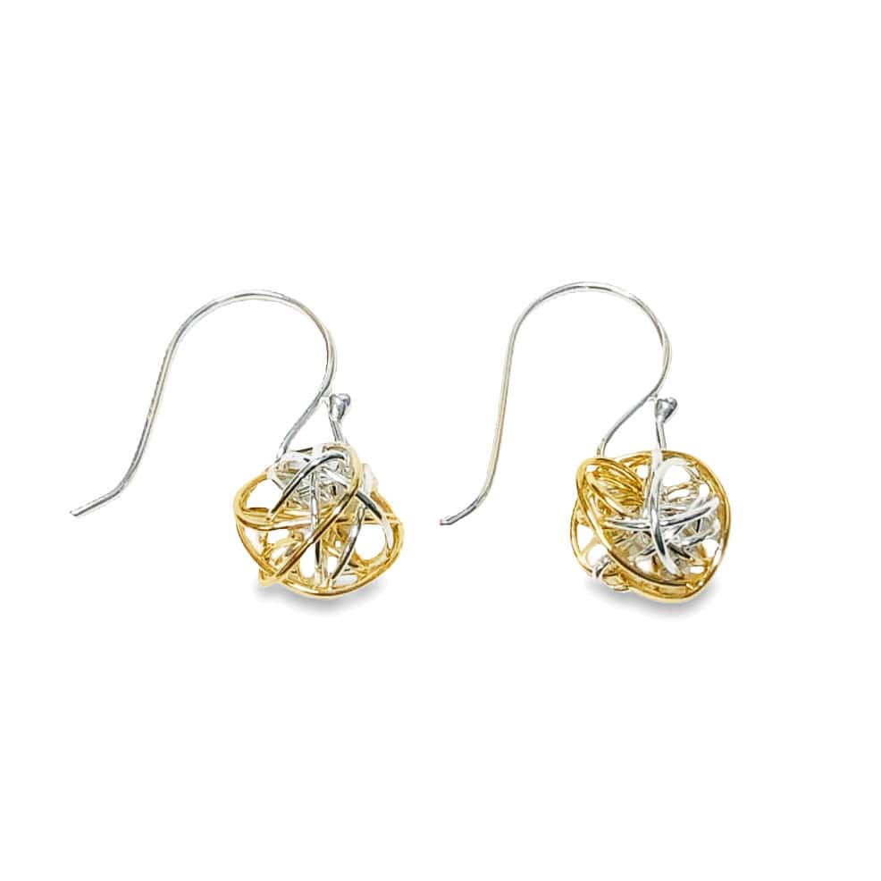 STERLING SILVER GOLD FILLED WIRE BALL EARRINGS