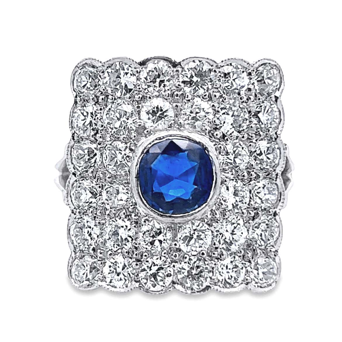 PLATINUM SAPPHIRE DIAMOND RING