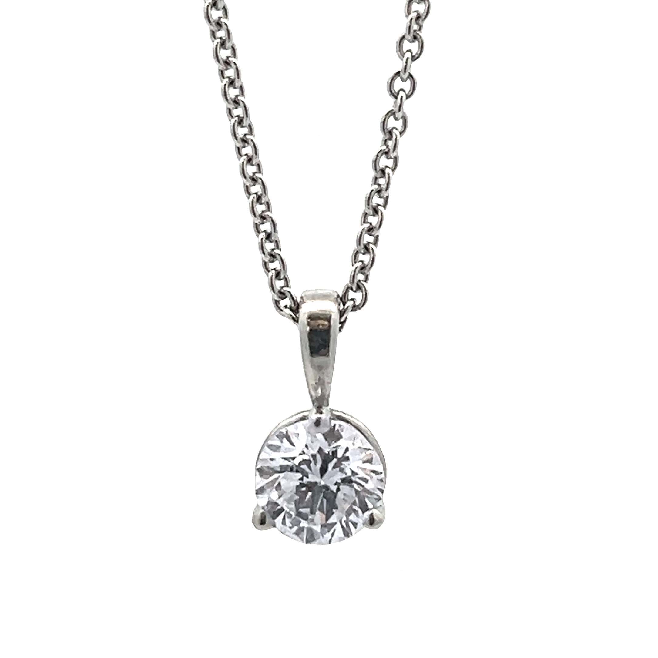 14K WHITE GOLD DIAMOND SOLITAIRE PENDANT