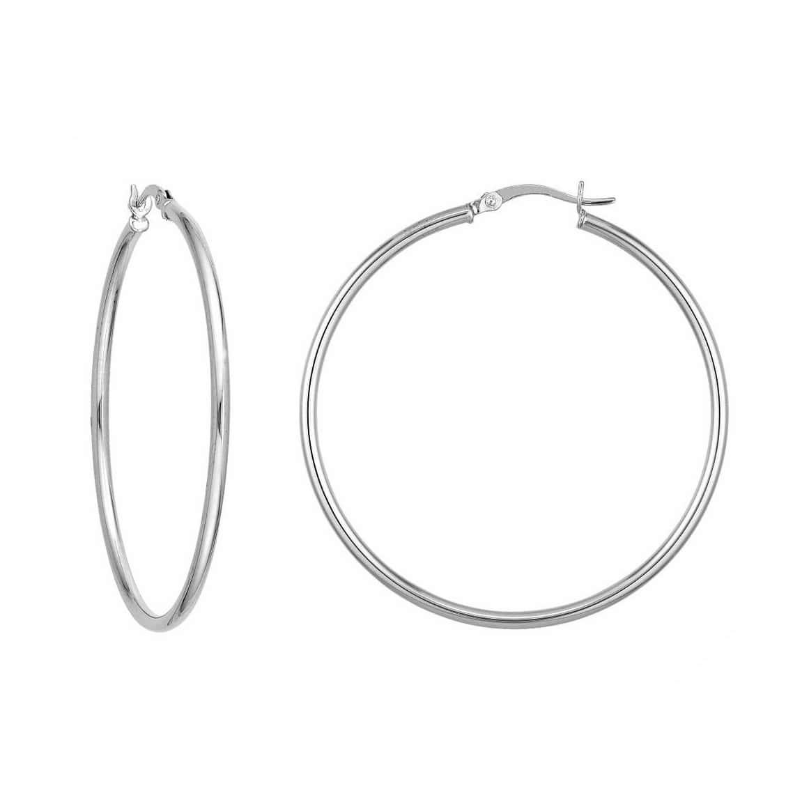 STERLING SILVER TUBULAR HOOP EARRINGS