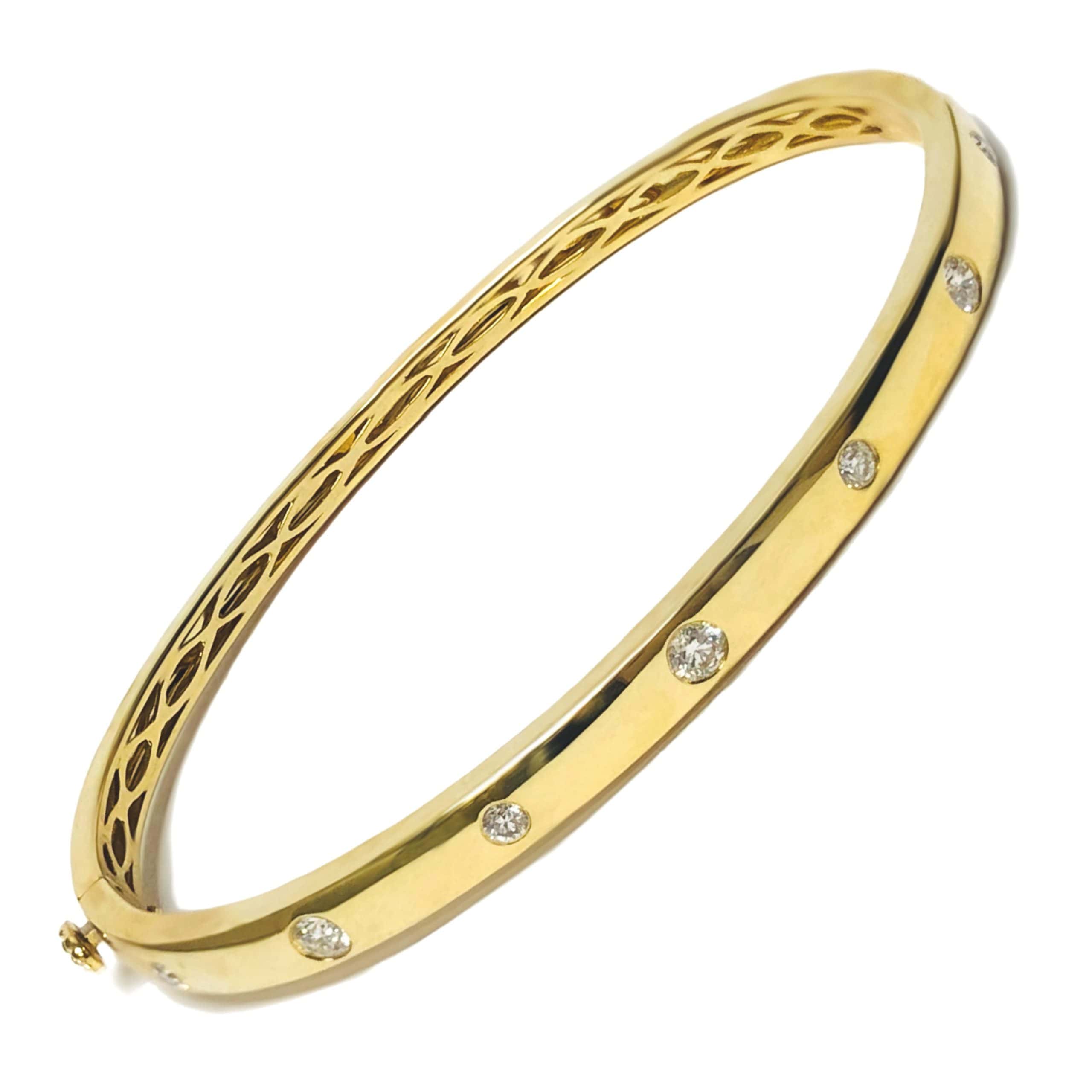 14K YELLOW GOLD DIAMOND BANGLE BRACELET