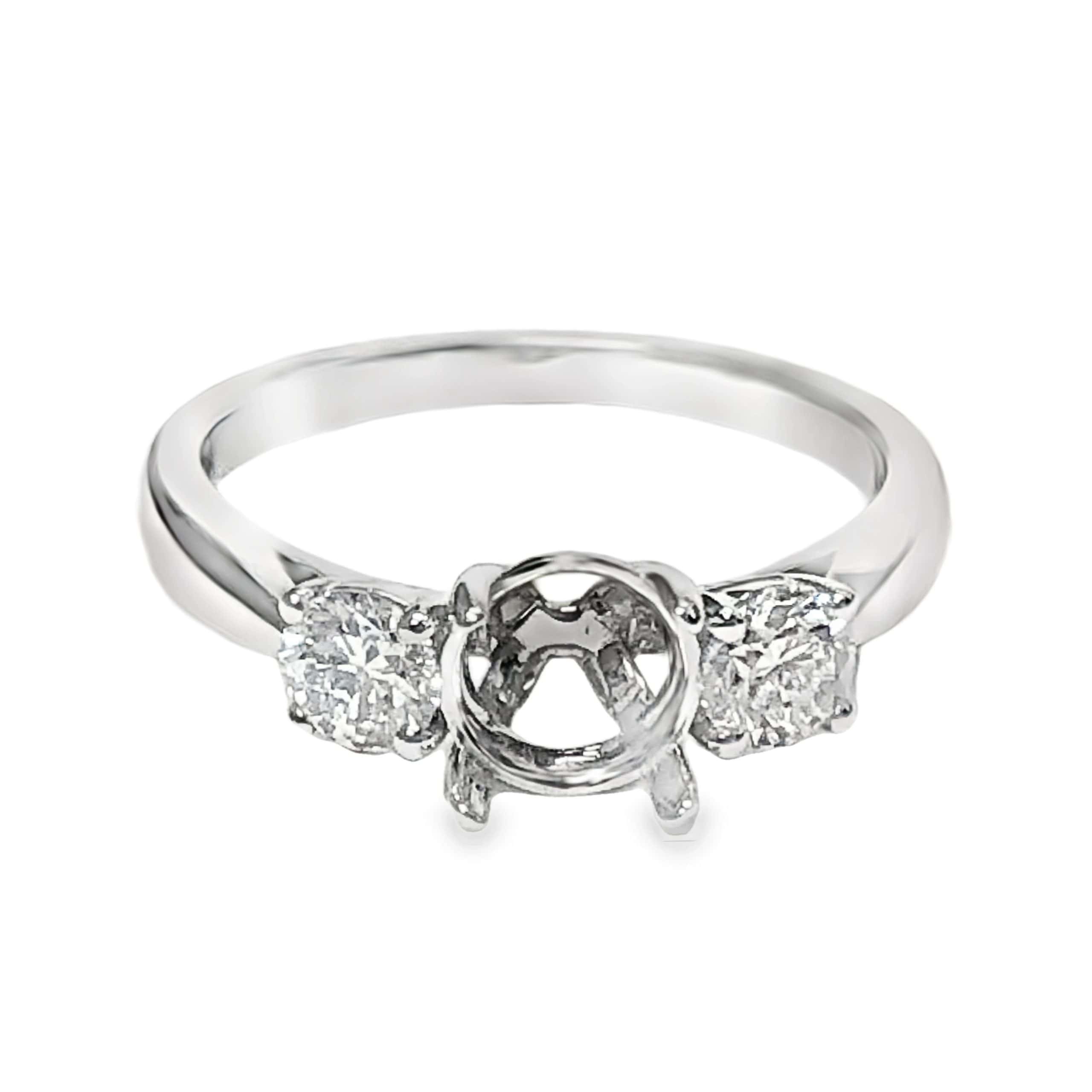 WHITE GOLD DIAMOND ENGAGEMENT STYLE RING MOUNTING