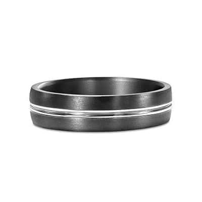 TANTALUM & WHITE GOLD 6 MM WEDDING RING