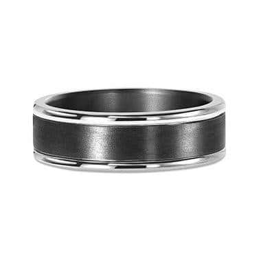 TANTALUM & WHITE GOLD 7 MM WEDDING RING