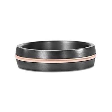 TANTALUM & ROSE GOLD 6 MM WEDDING RING