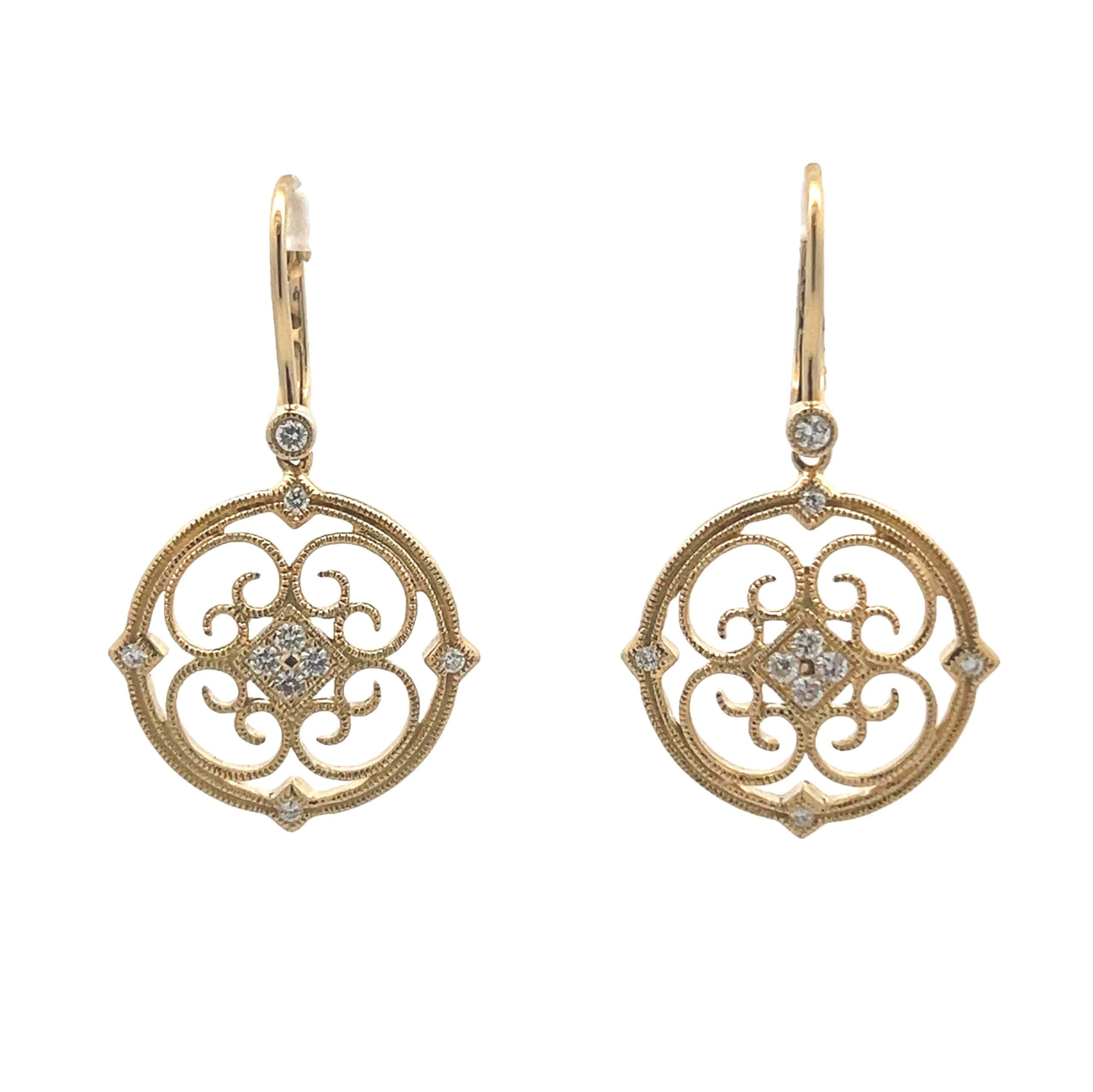 YELLOW GOLD DIAMOND DROP EARRINGS